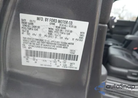 2011 Ford Escape Limited from USA, damaged, VIN 1FMCU0EG1BKB90420